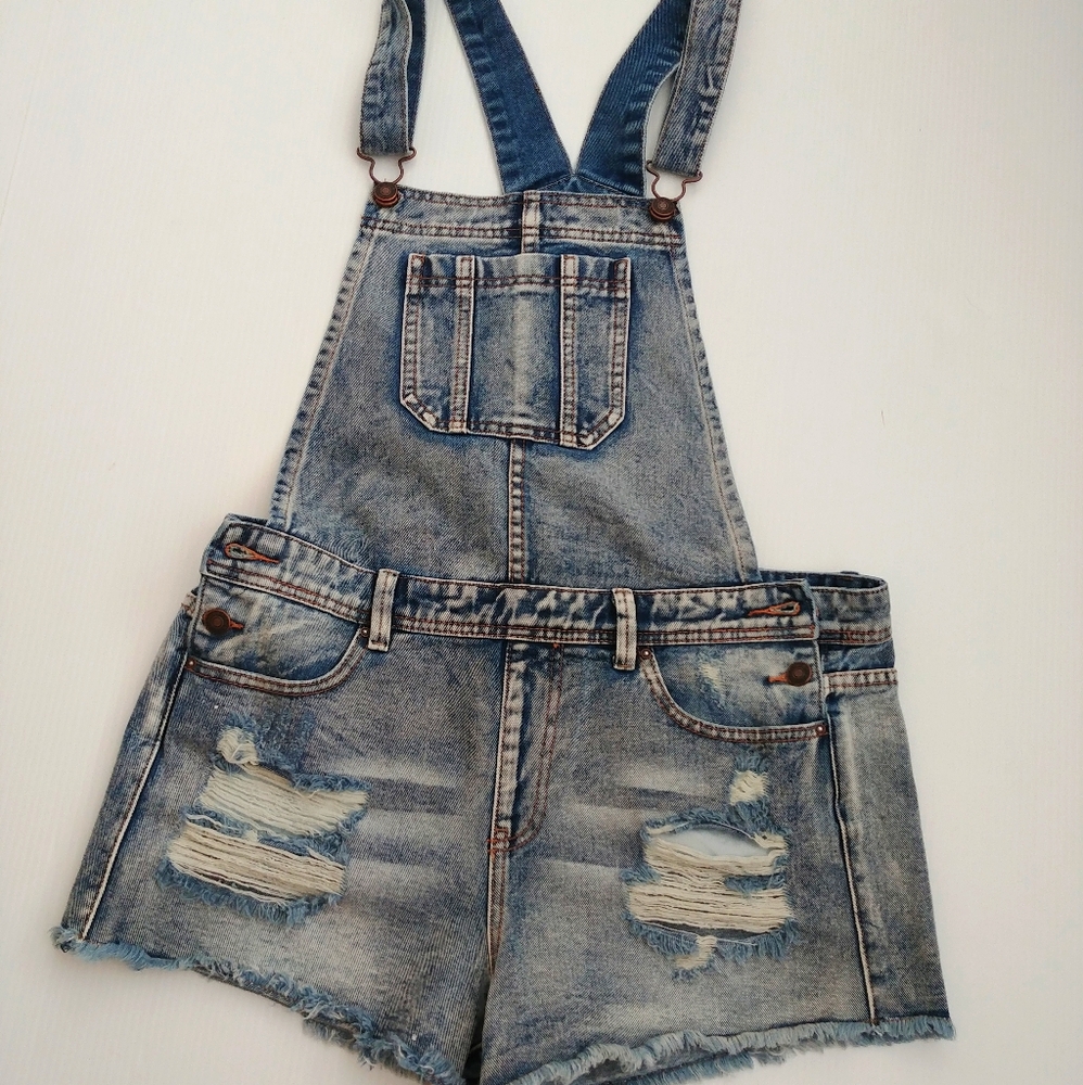 Forever21 Distressed Overalls